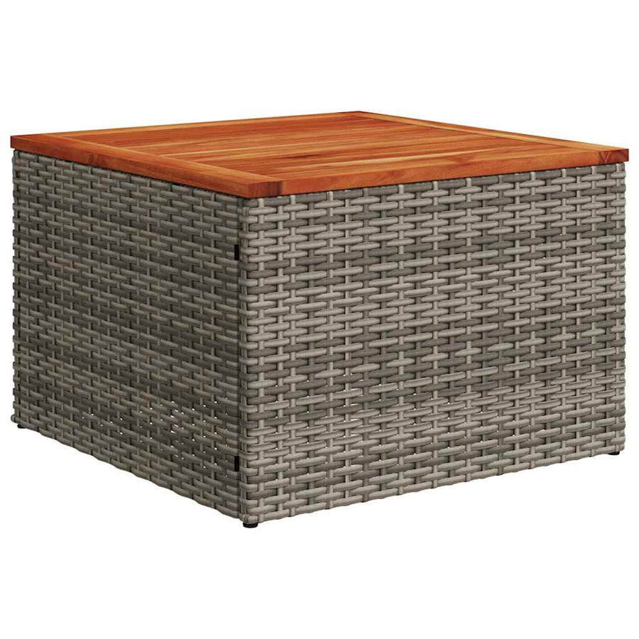 9-delige tuinbankset met kussens, grijs polyrotan