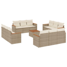 13-Delige Loungeset Met Kussens Poly Rattan Beige