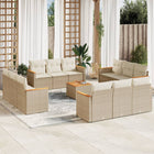 13-Delige Loungeset Met Kussens Poly Rattan Beige