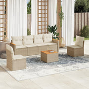 Loungeset 7-delig poly rattan beige