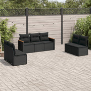 Loungeset 7-delig poly rattan zwart