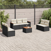 Loungeset 8-delig poly rattan zwart