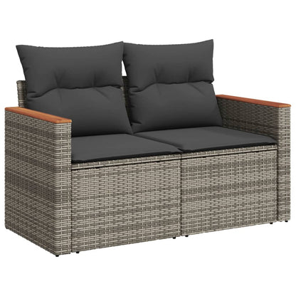 5-Delige Loungeset Met Kussens Poly Rattan Grijs
