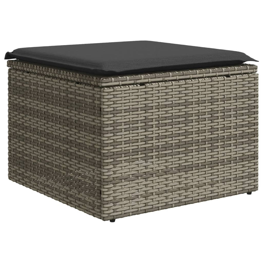 5-Delige Loungeset Met Kussens Poly Rattan Grijs