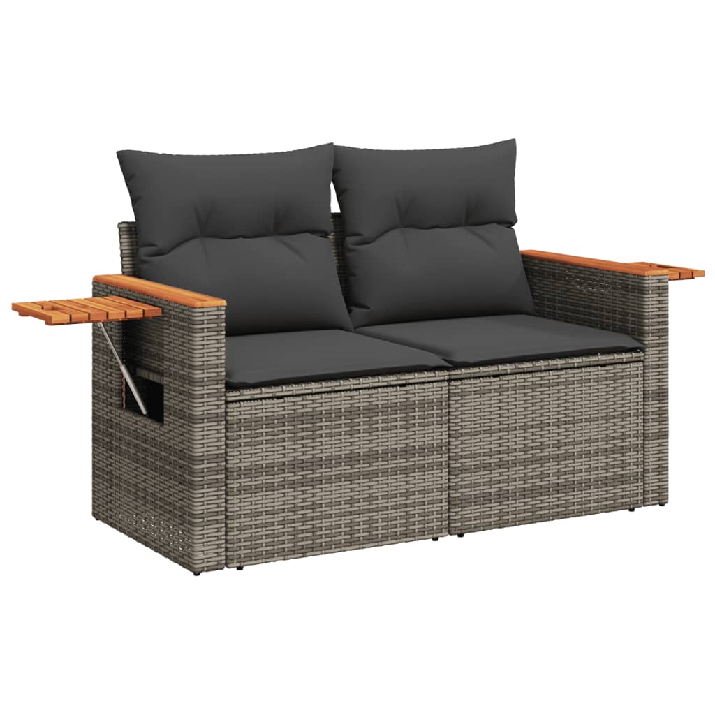 5-Delige Loungeset Met Kussens Poly Rattan Zwart