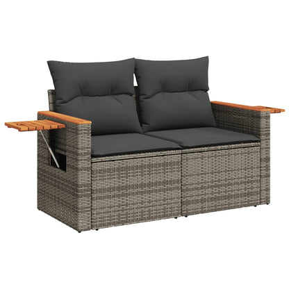 5-Delige Loungeset Met Kussens Poly Rattan Zwart