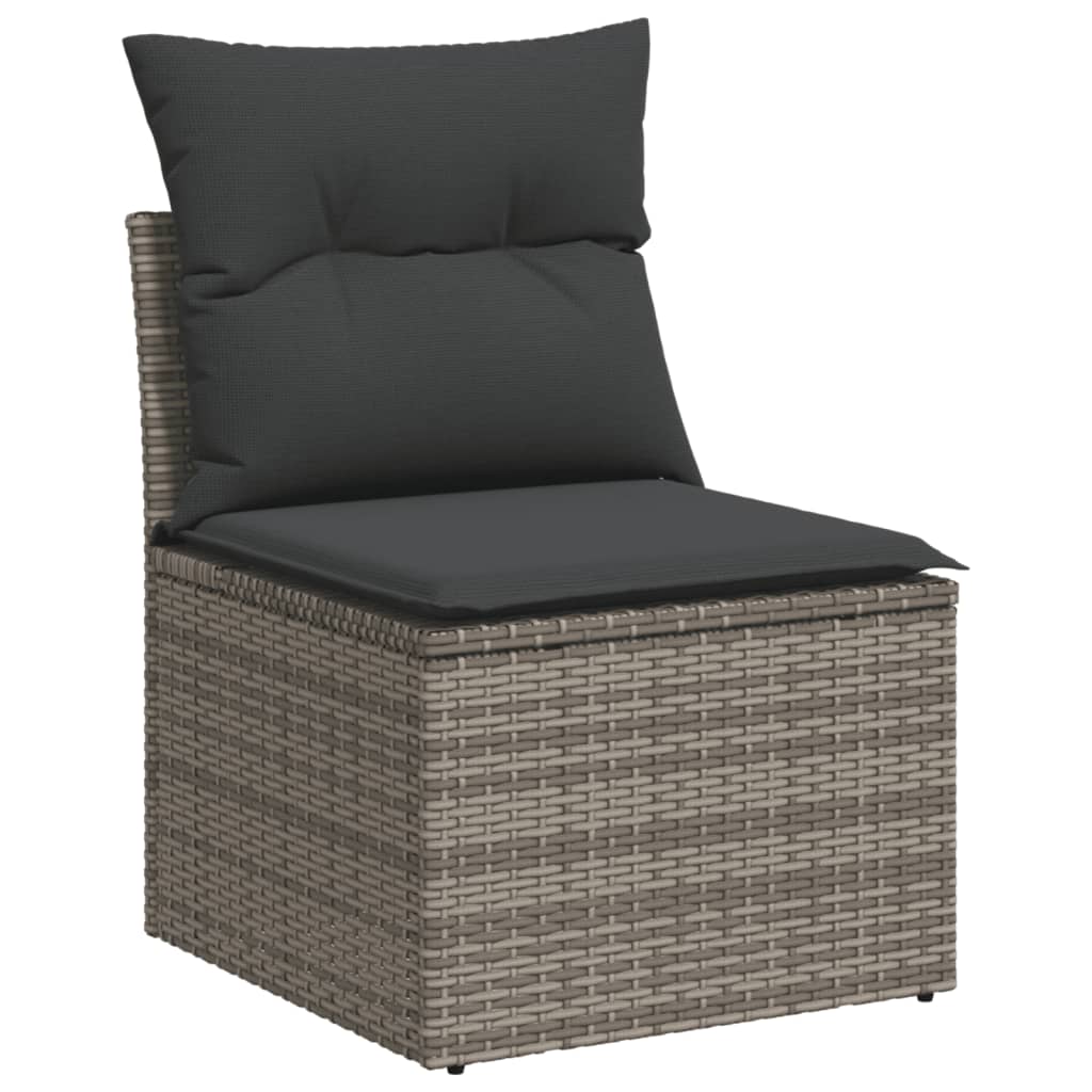 5-Delige Loungeset Met Kussens Poly Rattan Zwart