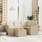 5-Delige Loungeset Met Kussens Poly Rattan Beige