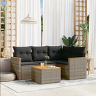 5-Delige Loungeset Met Kussens Poly Rattan Grijs