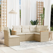 Loungeset 5-delig poly rattan beige