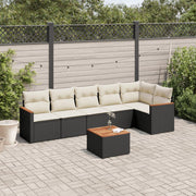 Loungeset 7-delig poly rattan zwart