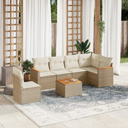 Loungeset 7-delig poly rattan beige