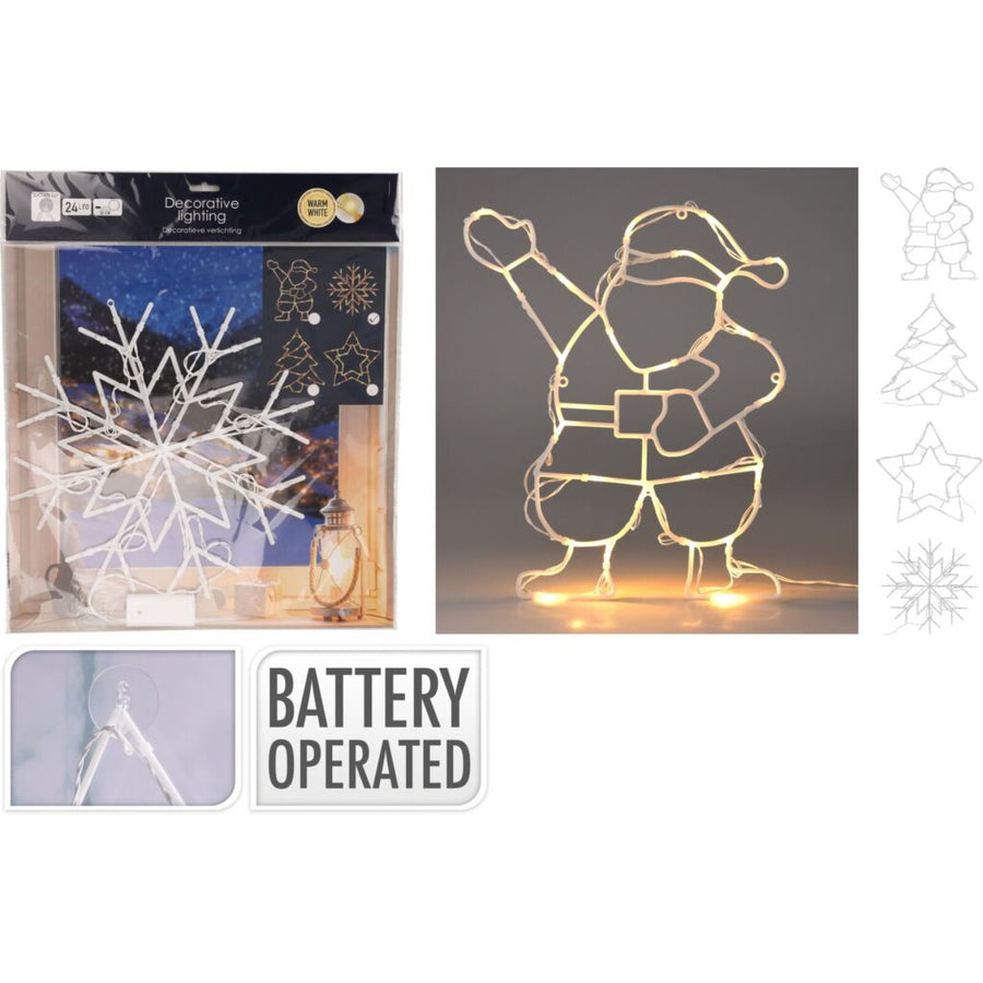 Excellent Houseware Kerstfiguur 24Led Warm Wit Verschillende Uitvoeringen