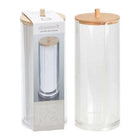 Eleganza Cotton Pad Holder 7.5x19.5 cm Bamboo/Transparent