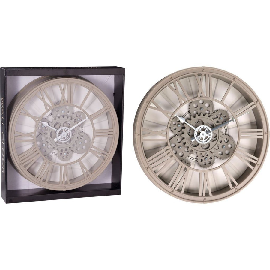 Overige Merken Analoge Wandklok Met Roterend Uurwerk 38.7 Cm Zand
