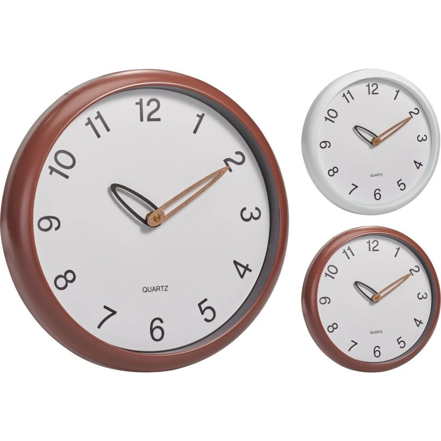 Overige Merken Analoge Wandklok 30 Cm Bruin/Wit