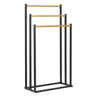 Handdoekrek 45x23x85 cm metaal bamboe zwart