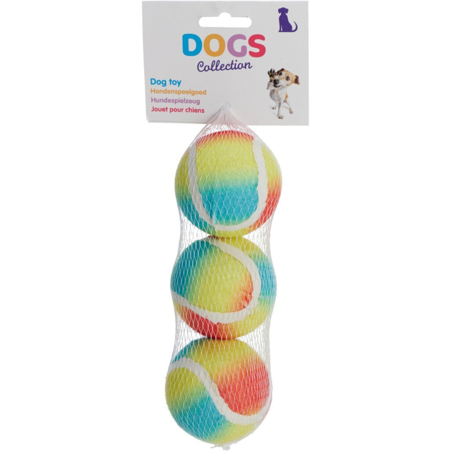 Overige Merken Dogs Collection Regenboog Tennisballen 3 Stuks