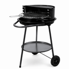 Houtskoolbarbecue 51 cm zwart met wielen