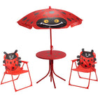 Kindertuinset lieveheersbeestje 2 stoelen tafel parasol