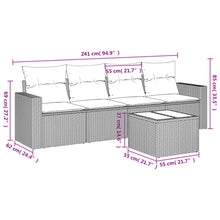 5-Delige Loungeset Met Kussens Poly Rattan Grijs