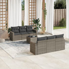 Loungeset 7-delig poly rattan grijs