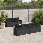 8-piece Lounge Set with Cushions Polyrattan Black