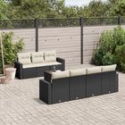 8-piece Lounge Set with Cushions Polyrattan Black