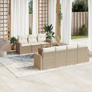Loungeset 8-delig poly rattan beige