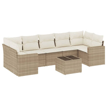 8-Delige Loungeset Met Kussens Poly Rattan Beige