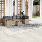Loungeset 8-delig poly rattan beige