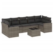8-Delige Loungeset Met Kussens Poly Rattan Grijs