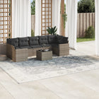 Loungeset 8-delig poly rattan grijs