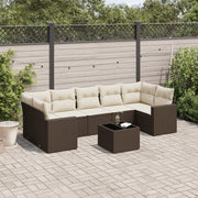 Loungeset 8-delig poly rattan bruin