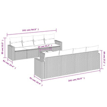 9-Delige Loungeset Met Kussens Poly Rattan Zwart