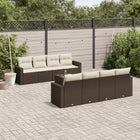 Loungeset poly rattan bruin 9-delig