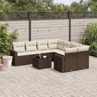 Loungeset 9-delig poly rattan bruin