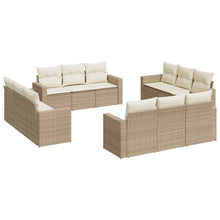 12-delige Loungeset met kussens poly rattan beige beige and cream Zonder tafel