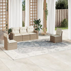 5-delige Loungeset met kussens poly rattan beige beige and cream Zonder tafel