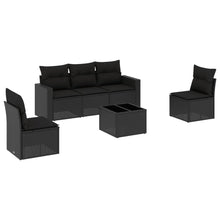 6-Delige Loungeset Met Kussens Poly Rattan Zwart