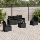 Loungeset poly rattan 6-delig zwart