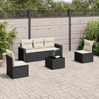 Loungeset 6-delig poly rattan zwart