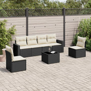 Loungeset 7-delig poly rattan zwart