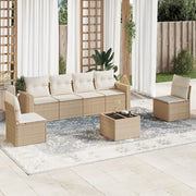 Loungeset 7-delig poly rattan beige