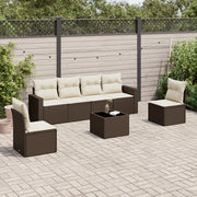 Loungeset 7-delig poly rattan bruin