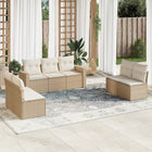 7-delige Loungeset met kussens poly rattan beige beige and cream Zonder tafel