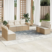 Loungeset 7-delig poly rattan beige