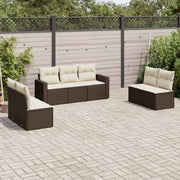 Loungeset 7-delig poly rattan bruin