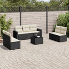 Loungeset poly rattan 8-delig zwart