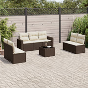 Loungeset 8-delig poly rattan bruin